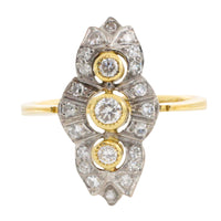 18 carat navette shaped diamond ring