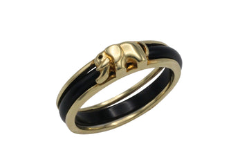 Onyx elephant ring in 14 carat gold-Rings-The Antique Ring Shop