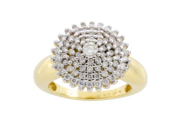 Diamond cluster ring in 14 carat gold-engagement rings-The Antique Ring Shop