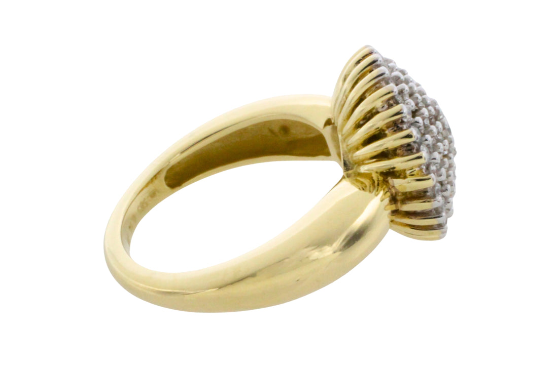 Diamond cluster ring in 14 carat gold-engagement rings-The Antique Ring Shop