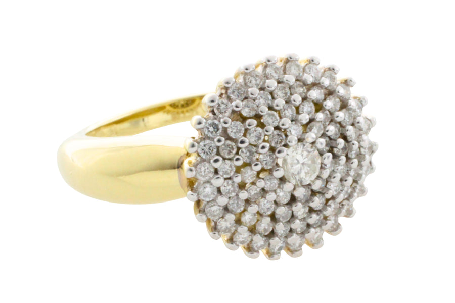 Diamond cluster ring in 14 carat gold-engagement rings-The Antique Ring Shop