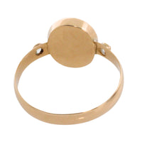 Cameo and rose diamond ring in 14 carat gold-Vintage Rings-The Antique Ring Shop