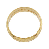 Vintage 18 carat gold band with motif-wedding rings-The Antique Ring Shop