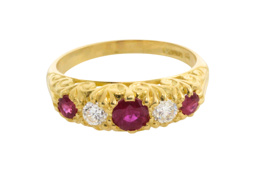 Vintage ruby and diamond ring-Vintage Rings-The Antique Ring Shop