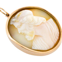 Vintage cameo pendant in 14 carat gold-Pendants-The Antique Ring Shop