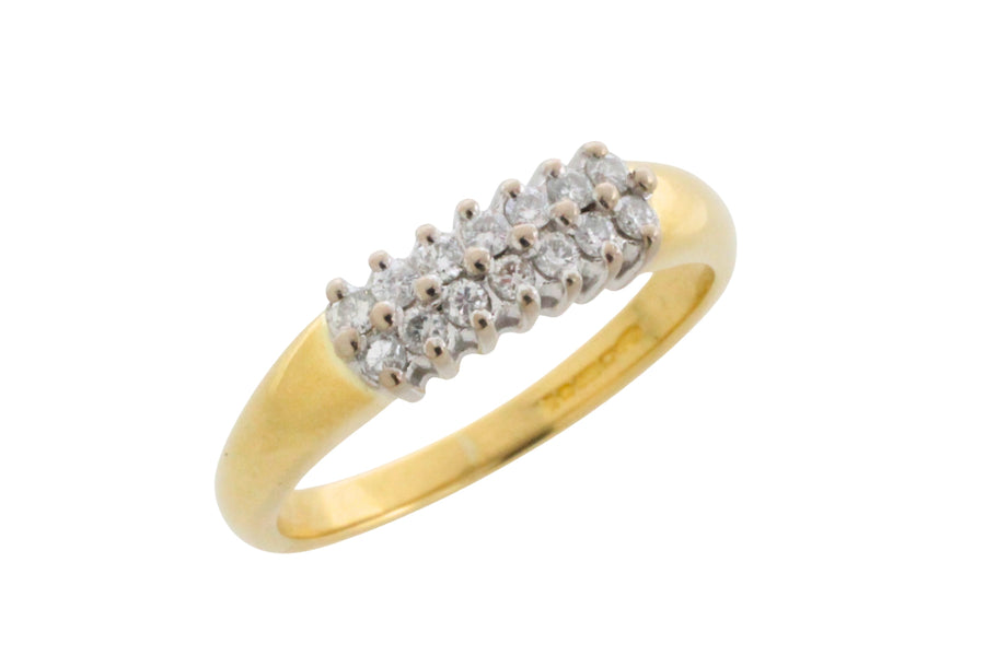 Vintage double row diamond ring-Vintage Rings-The Antique Ring Shop