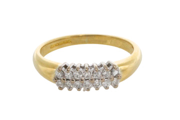 Vintage double row diamond ring-Vintage Rings-The Antique Ring Shop