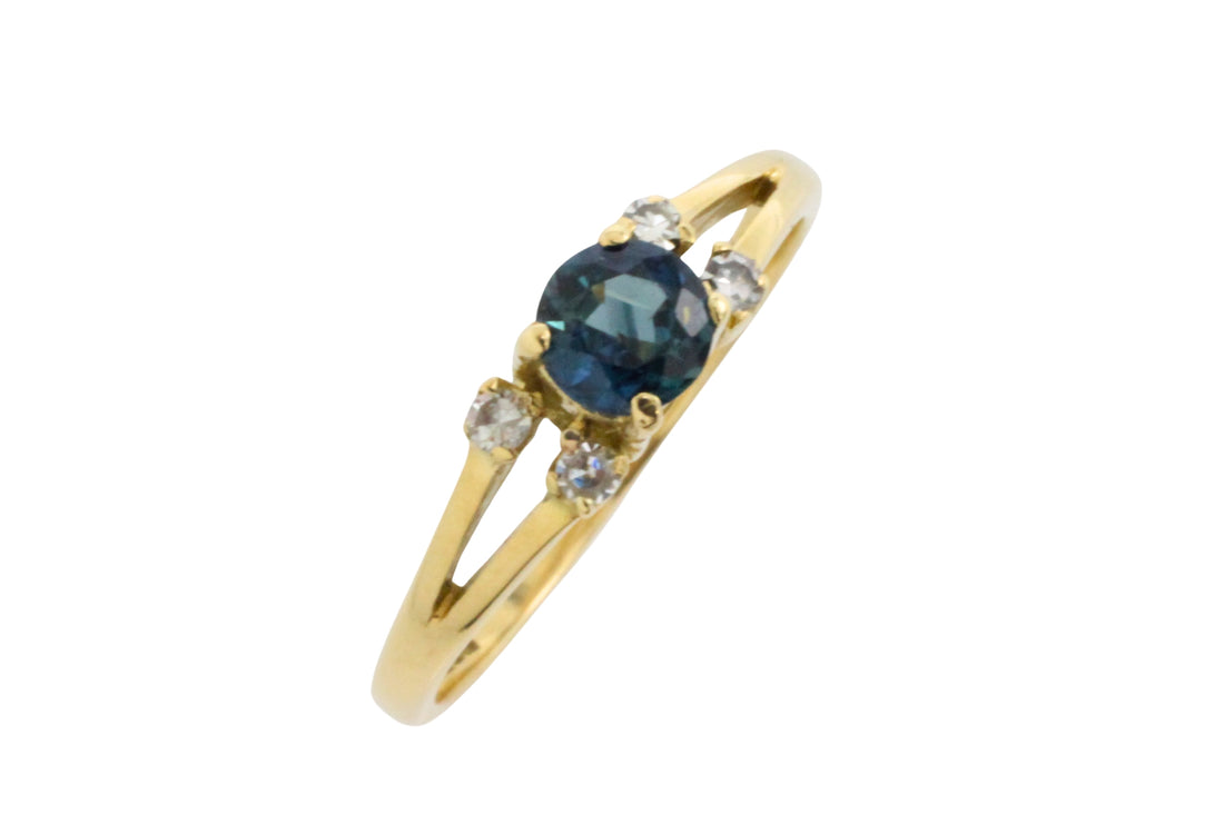 Vintage sapphire and diamond ring-engagement rings-The Antique Ring Shop