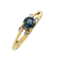Vintage sapphire and diamond ring-engagement rings-The Antique Ring Shop