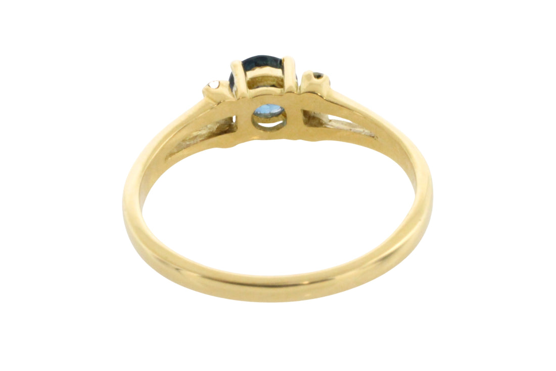 Vintage sapphire and diamond ring-engagement rings-The Antique Ring Shop