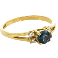 Vintage sapphire and diamond ring-engagement rings-The Antique Ring Shop