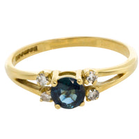 Vintage sapphire and diamond ring-engagement rings-The Antique Ring Shop