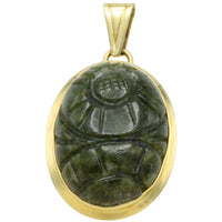 Neferite jade pendant in 14 carat gold