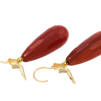 Carnelian pendant earrings in 14 carat gold
