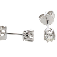 White gold studs with brilliant cut diamonds-Earrings-The Antique Ring Shop