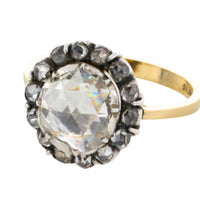Vintage rose diamond ring in 14 carat gold and silver-engagement rings-The Antique Ring Shop