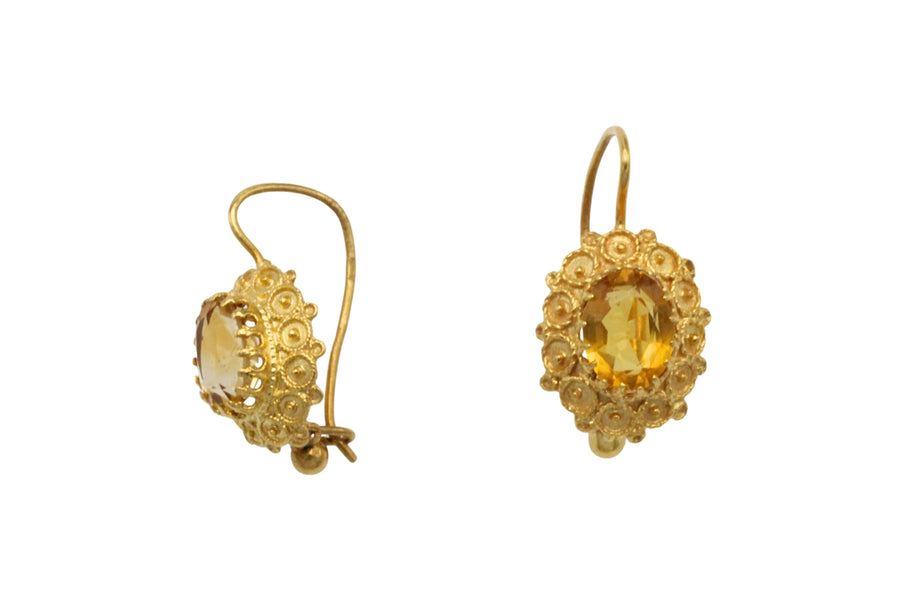 Vintage 14 carat gold earrings-Earrings-The Antique Ring Shop