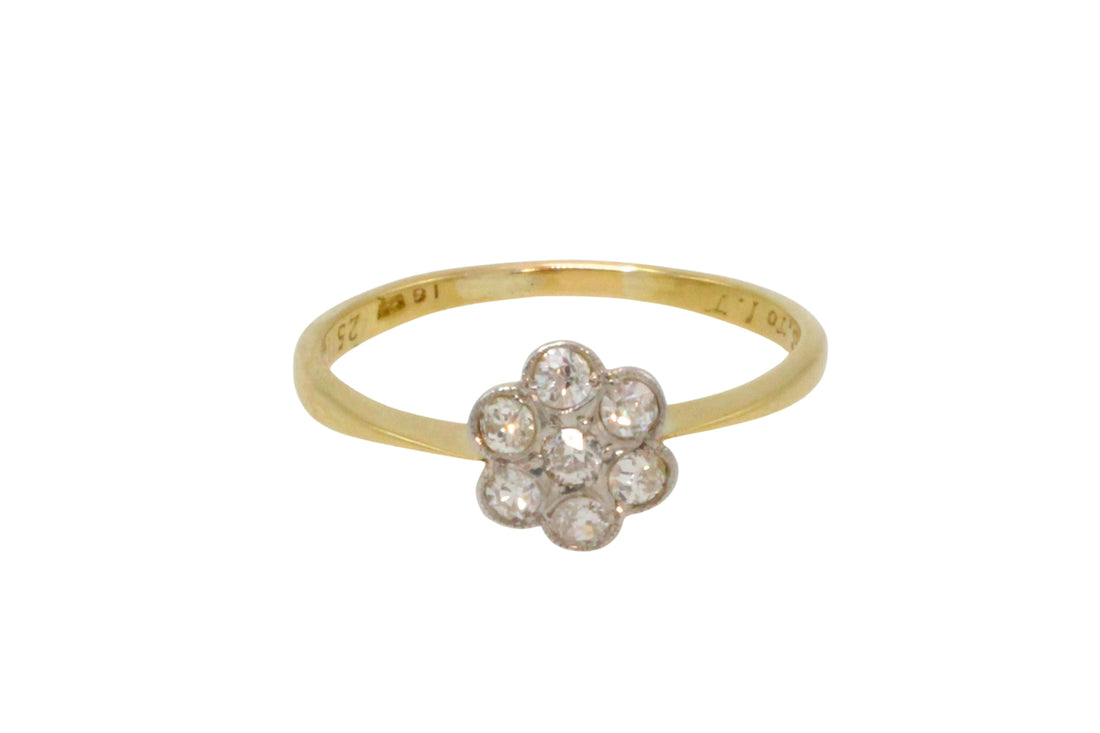 Antique old cut diamond cluster ring-Antique rings-The Antique Ring Shop