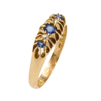 Edwardian sapphire and diamond ring from 1905-Antique rings-The Antique Ring Shop