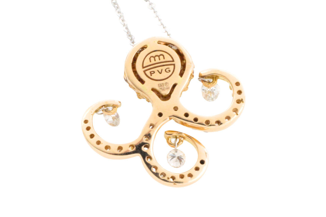 Ponte Vecchio Gioielli diamond and ruby octopus pendant-Pendants-The Antique Ring Shop