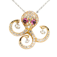 Ponte Vecchio Gioielli diamond and ruby octopus pendant-Pendants-The Antique Ring Shop