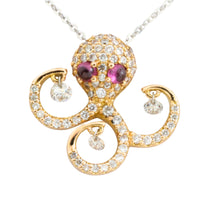 Ponte Vecchio Gioielli diamond and ruby octopus pendant-Pendants-The Antique Ring Shop