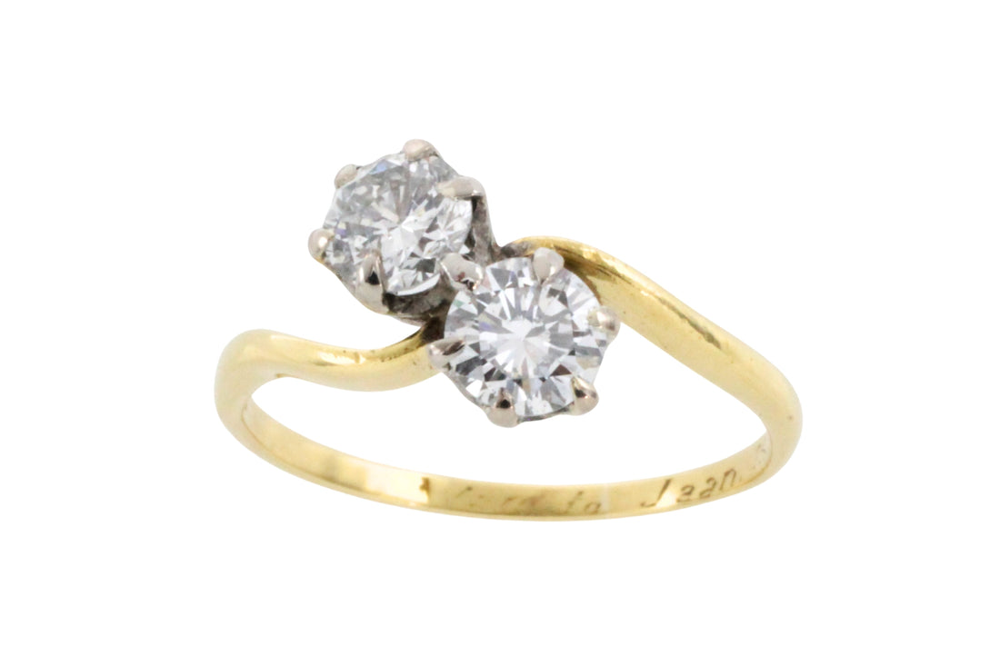 Vintage Toi et Moi diamond ring-engagement rings-The Antique Ring Shop