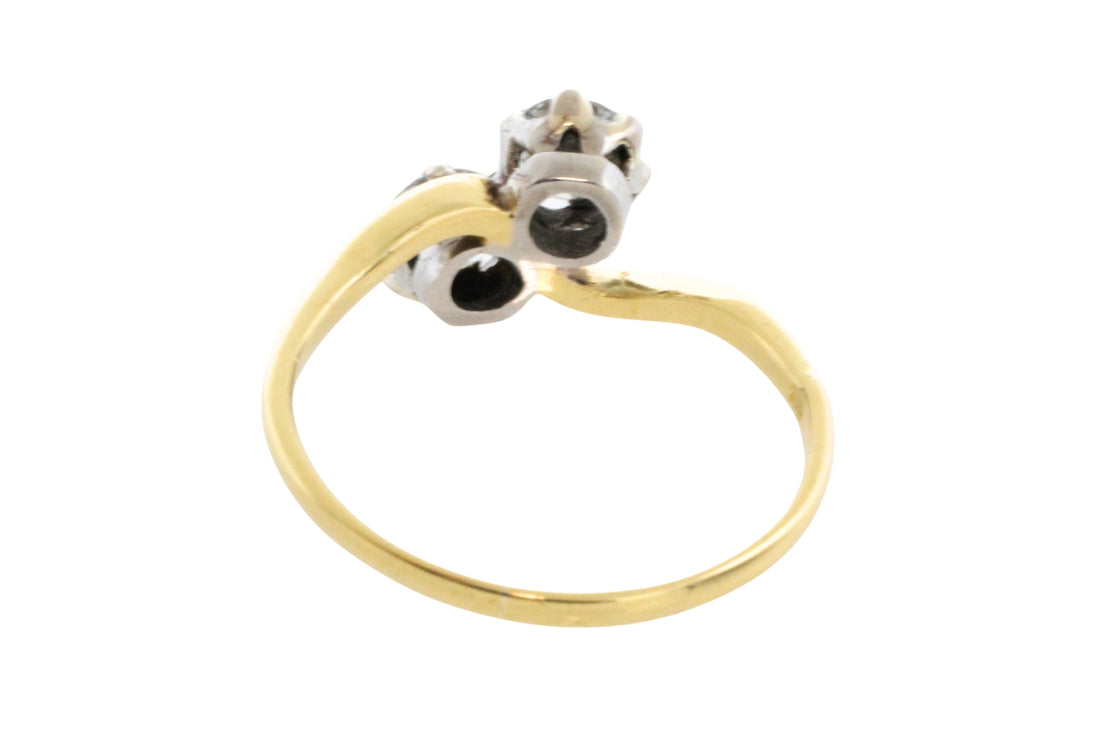 Vintage Toi et Moi diamond ring-engagement rings-The Antique Ring Shop