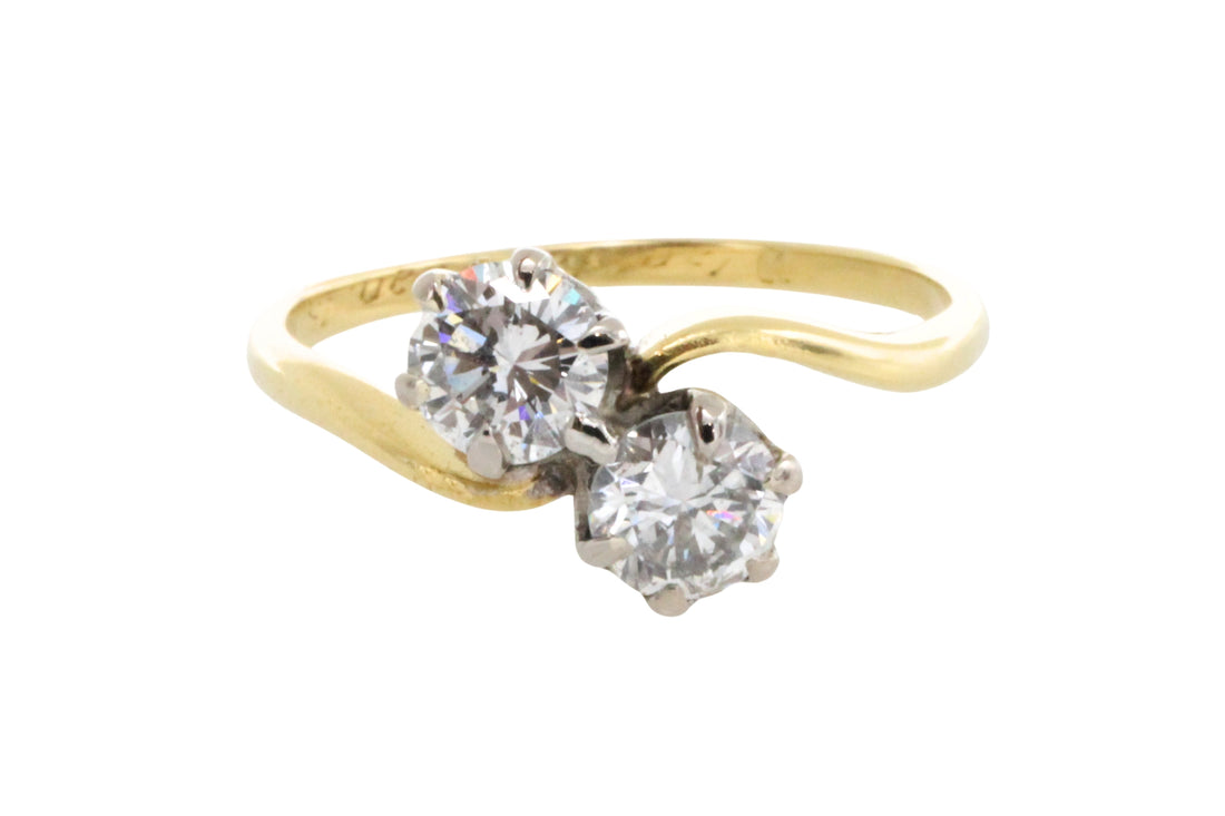 Vintage Toi et Moi diamond ring-engagement rings-The Antique Ring Shop