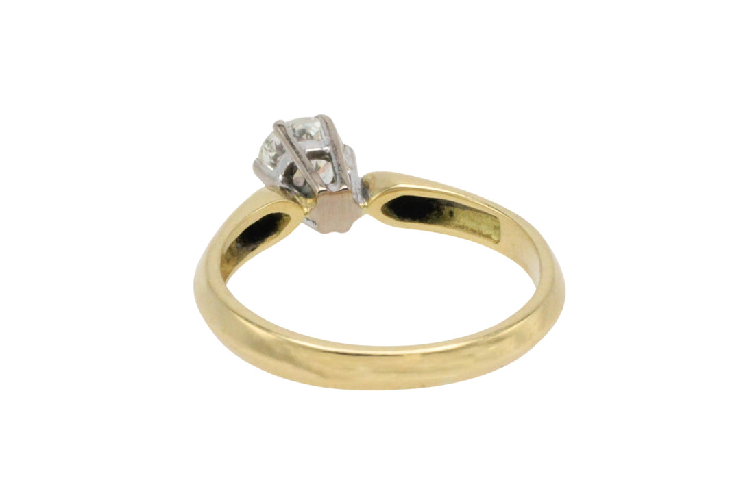 Vintage diamond solitaire ring in 18 carat gold-engagement rings-The Antique Ring Shop