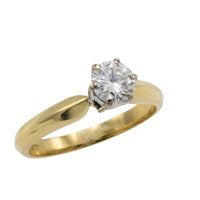 Vintage diamond solitaire ring in 18 carat gold-engagement rings-The Antique Ring Shop