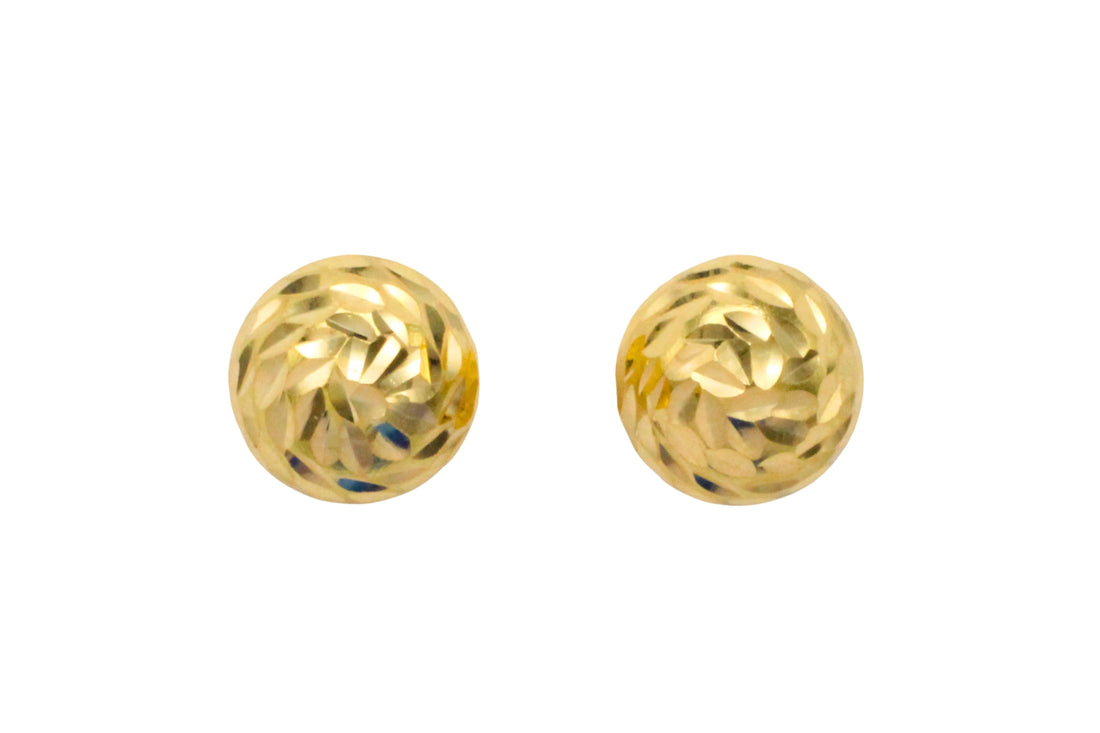 18 carat gold sphere stud earrings-Earrings-The Antique Ring Shop