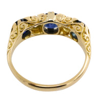 Edwardian sapphire and old mine cut diamond from 1906-Antique rings-The Antique Ring Shop