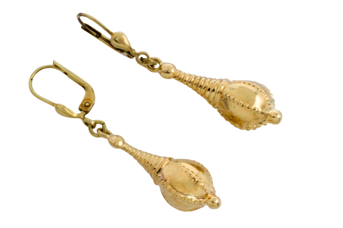 Vintage hanger oorbellen van 14 karaat goud