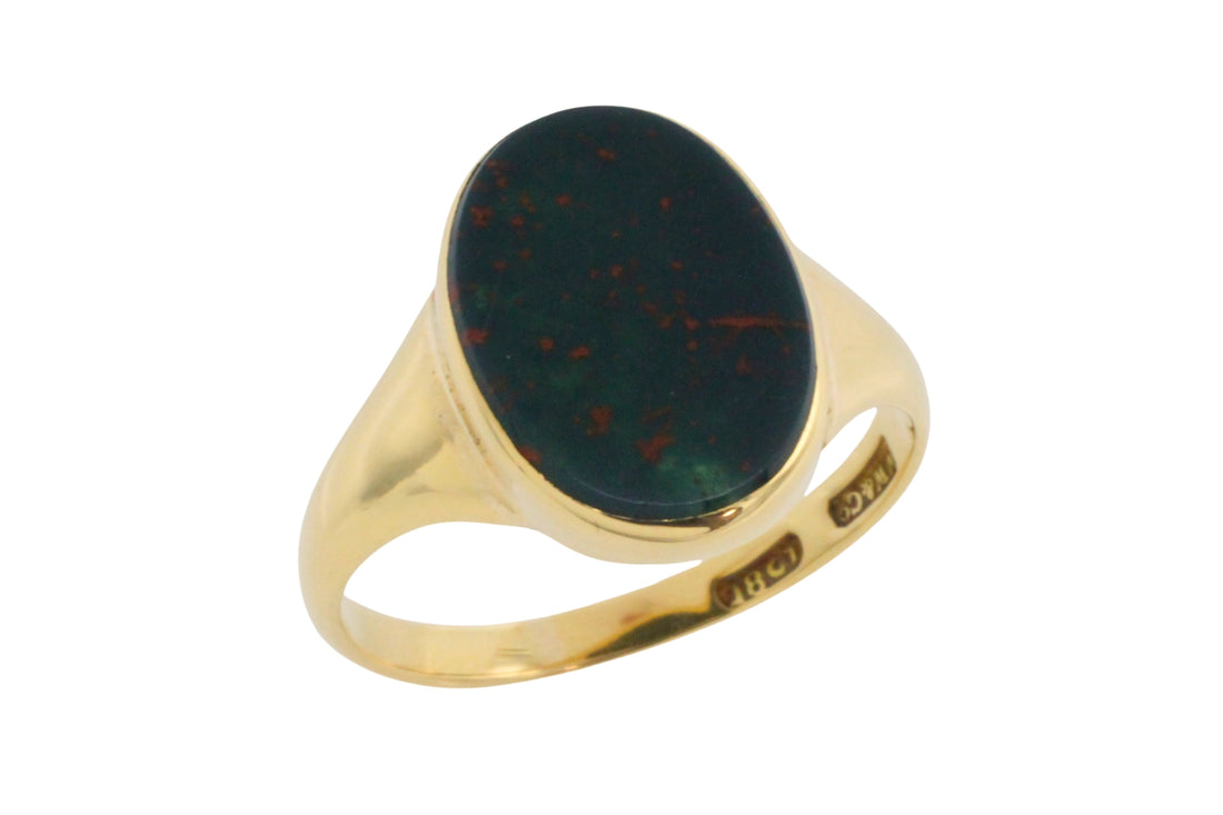 Edwardian period bloodstone signet ring-gents rings-The Antique Ring Shop