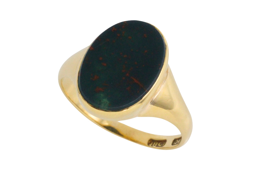 Edwardian period bloodstone signet ring-gents rings-The Antique Ring Shop