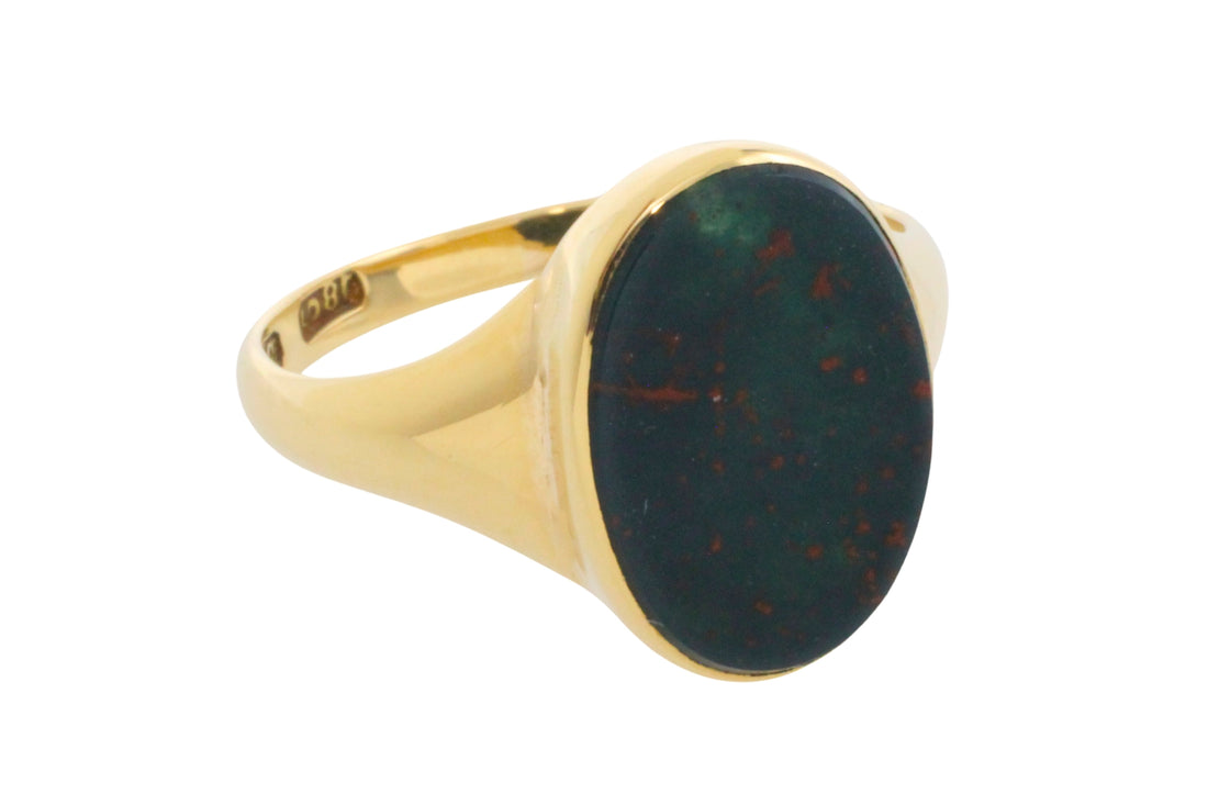 Edwardian period bloodstone signet ring-gents rings-The Antique Ring Shop
