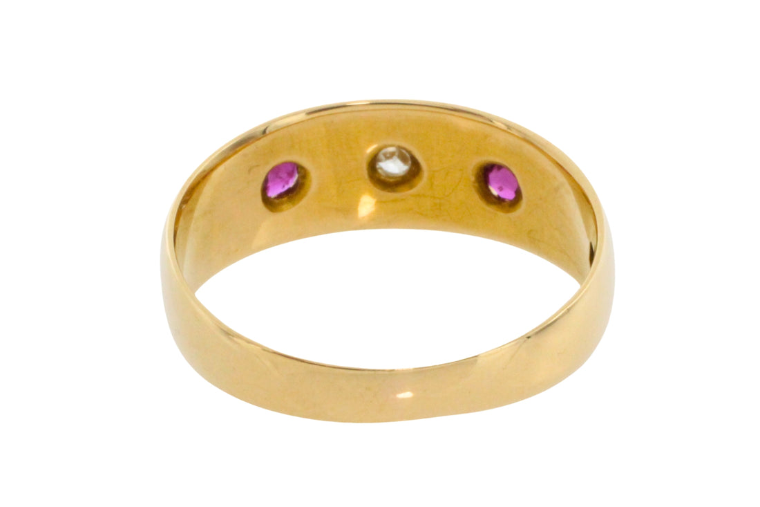 Ruby and diamond gypsy ring from 1895-Antique rings-The Antique Ring Shop