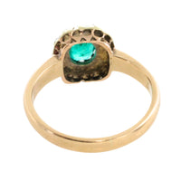 Emerald and rose diamond ring in 14 carat gold-Antique rings-The Antique Ring Shop