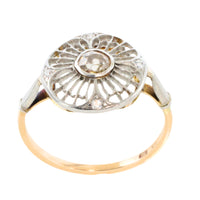 Art Deco filigree ring with old cut diamonds-Antique rings-The Antique Ring Shop