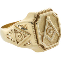 Vintage freemasons ring in 14 carat gold-gents rings-The Antique Ring Shop