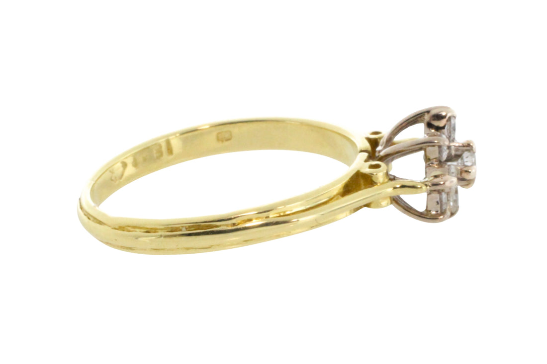 Diamond cluster ring in 18 carat gold-engagement rings-The Antique Ring Shop