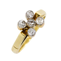 Vintage five stone old European cut diamond ring-Vintage Rings-The Antique Ring Shop