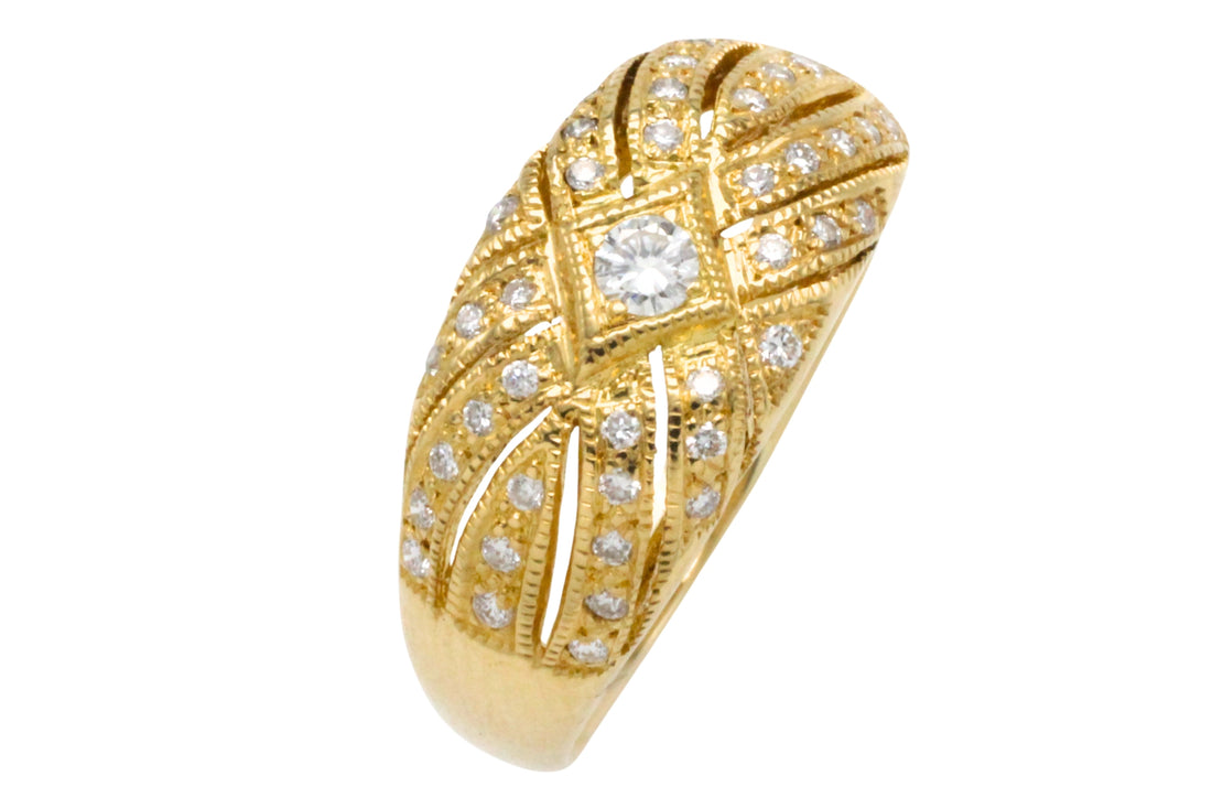 Diamond ring in 18 carat gold-Vintage Rings-The Antique Ring Shop