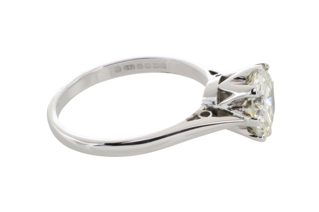 2.20 carat diamond solitaire ring in white gold-engagement rings-The Antique Ring Shop