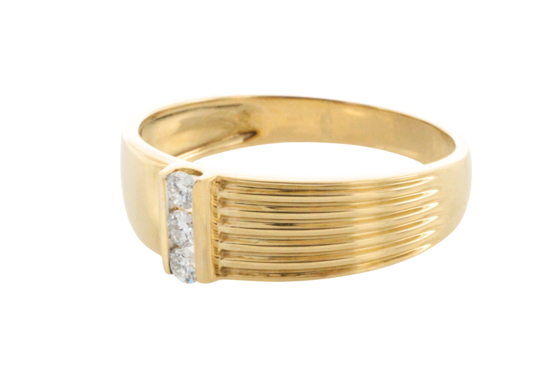 18 carat gold ring with diamonds-The Antique Ring Shop