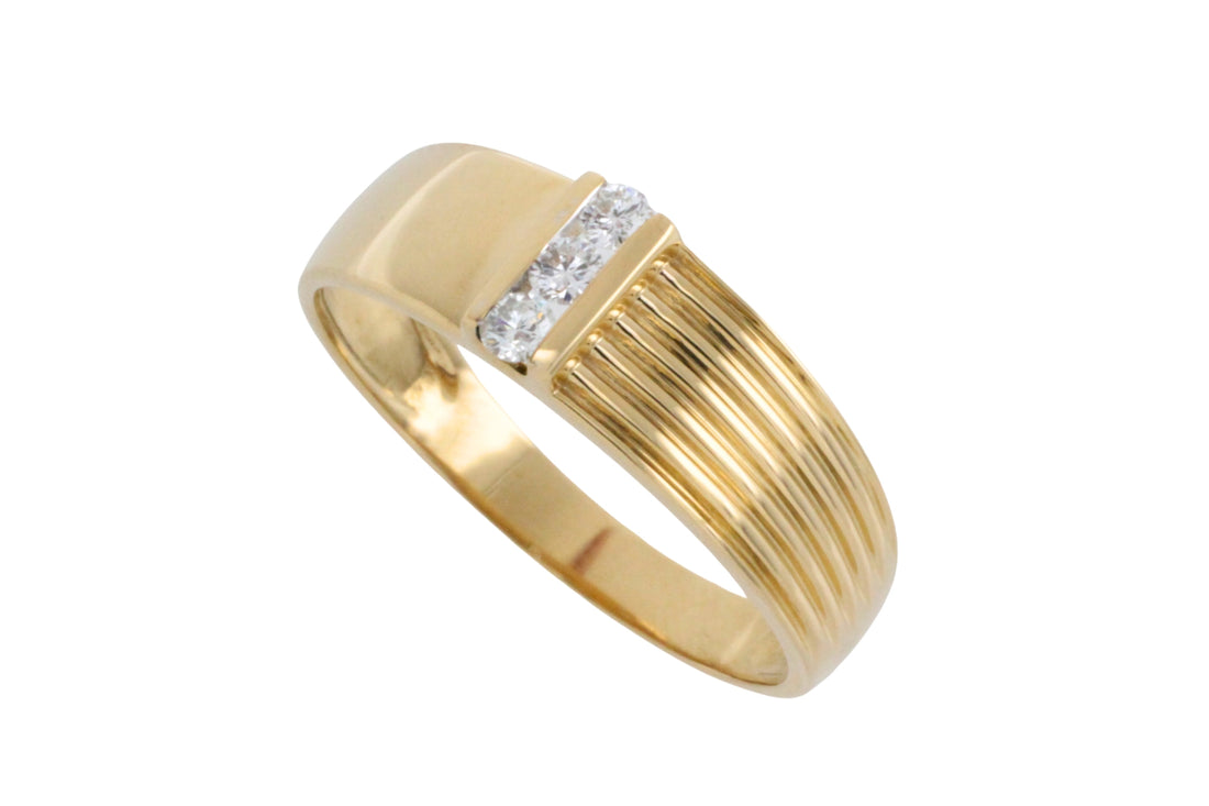 18 carat gold ring with diamonds-The Antique Ring Shop