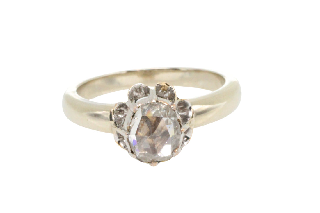 Rose diamond ring in 14 carat gold-Vintage Rings-The Antique Ring Shop