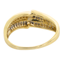 Baguette and brilliant cut diamond ring in 18 carat gold-engagement rings-The Antique Ring Shop