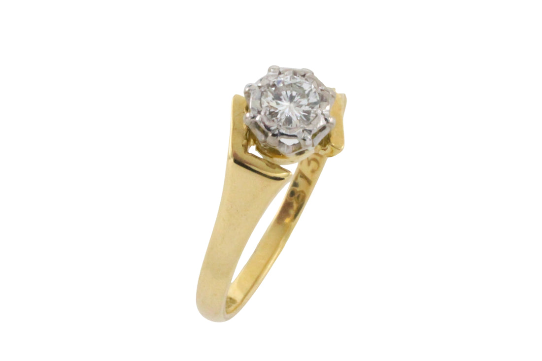 Vintage diamond solitaire ring-Vintage Rings-The Antique Ring Shop
